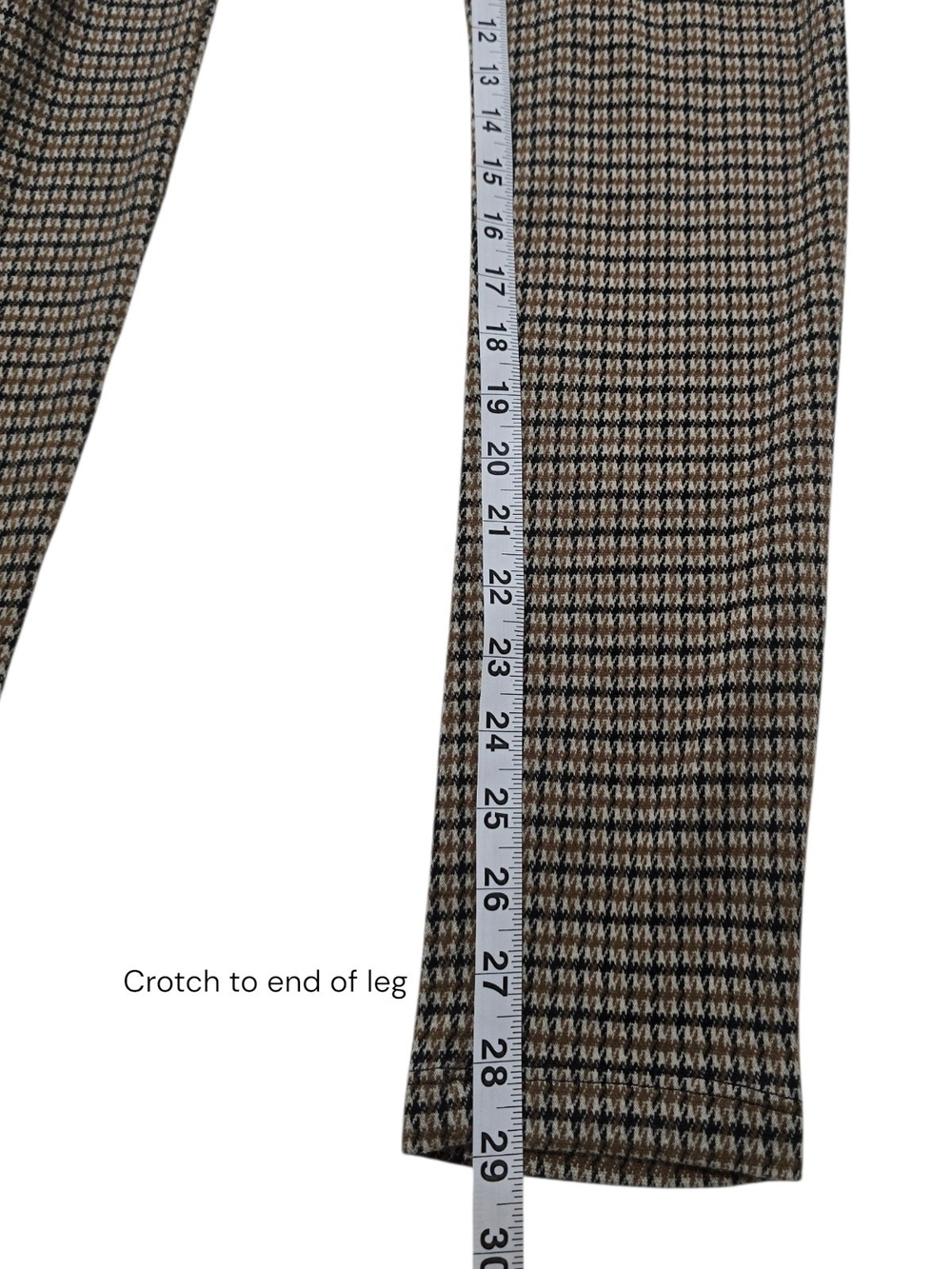 INC International Concepts Size Small Black & Tan Gingham Pull-on Pants/Leggings - Picture 6 of 8